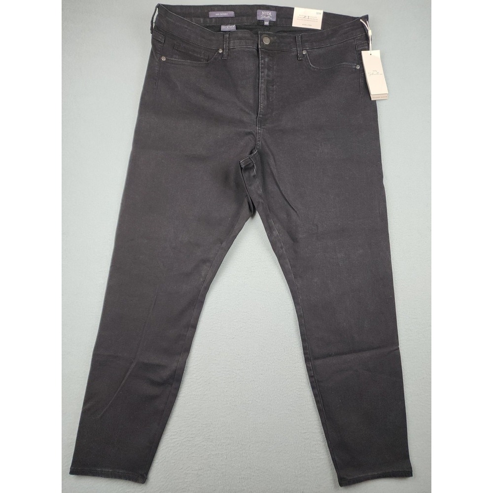 NYDJ Ami Skinny Jeans Womens 18W Gray Charcoal Wash High Rise Stretch Denim